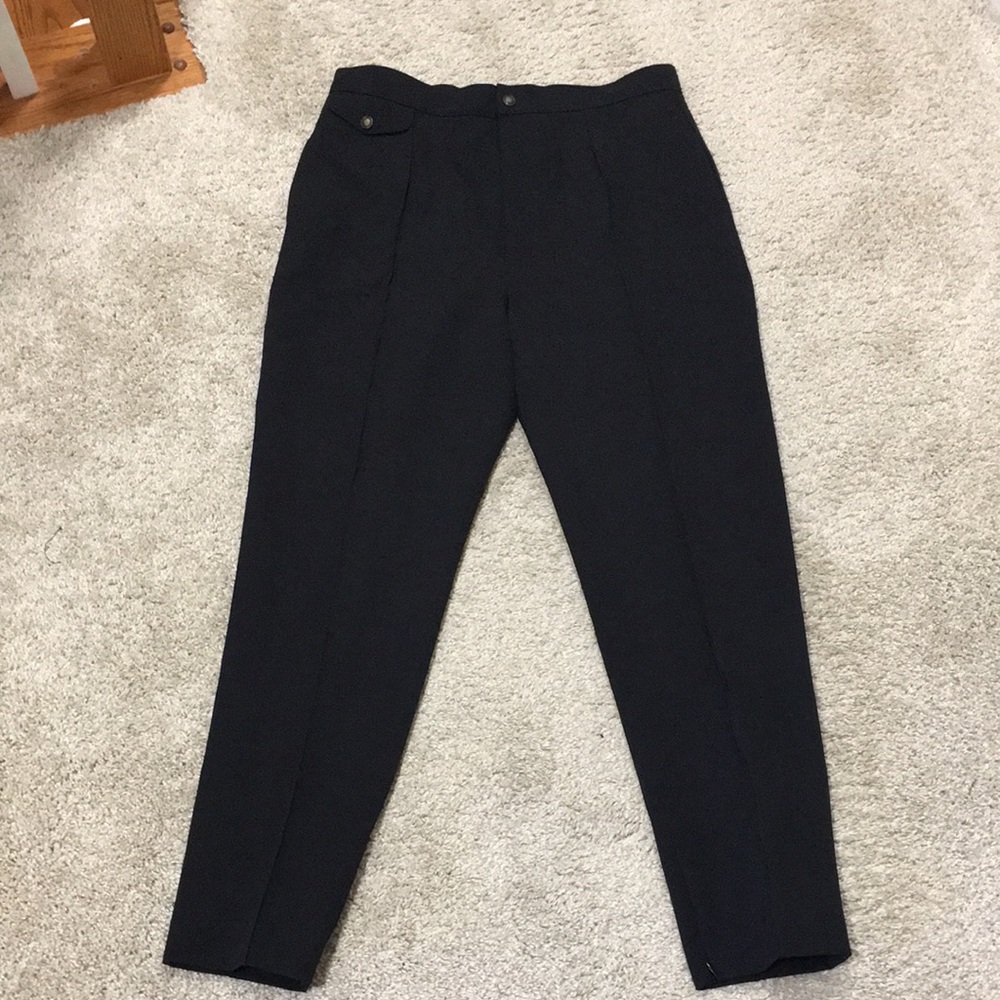 Ralph Lauren PURPLE LABEL Black  Wool Trousers size 14, EUC